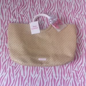 Juicy Couture Woven Straw Beach Tote Bag NWT